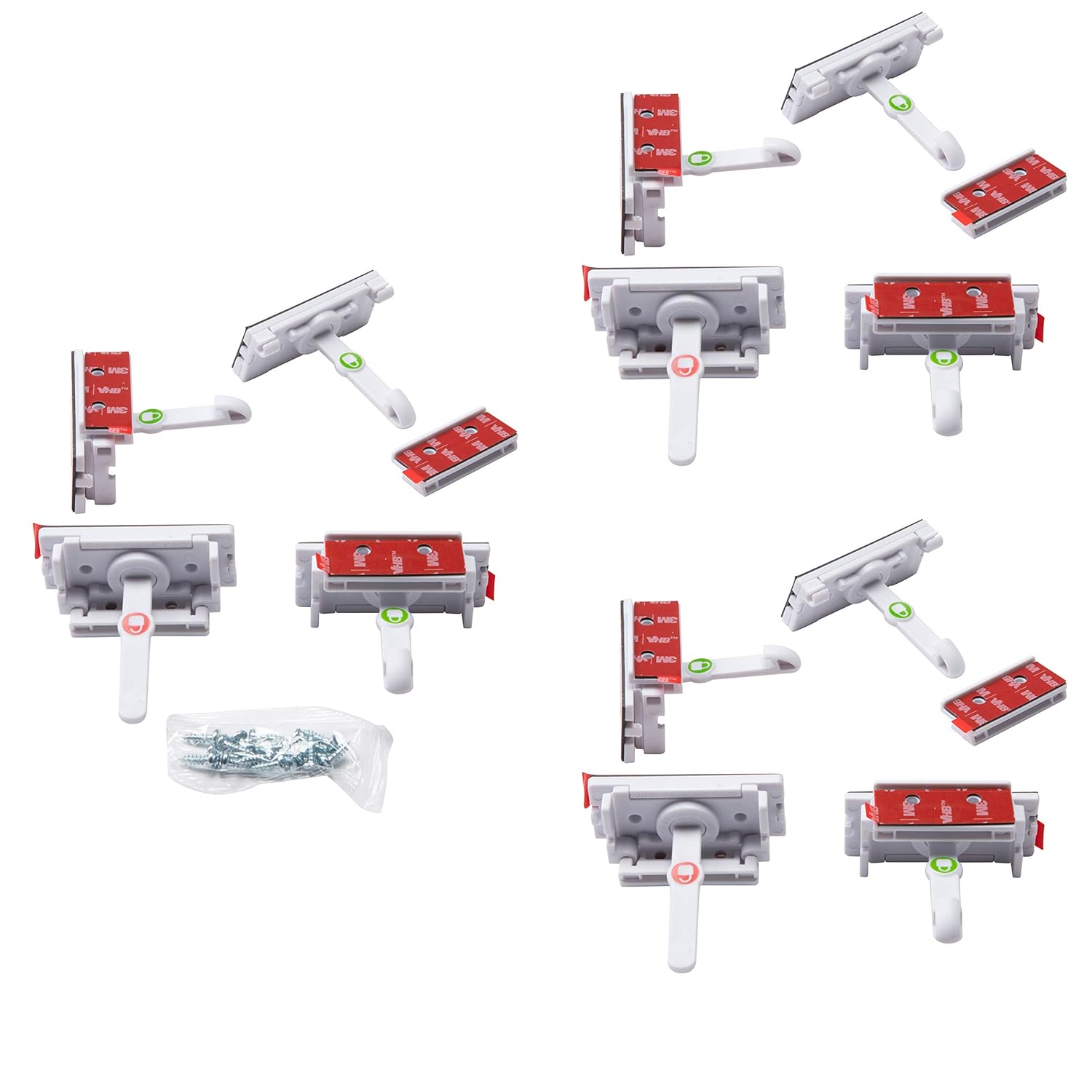 Safety 1st 12-Piece Adhesive Cabinet Latch Set for Childproofing Cabinets