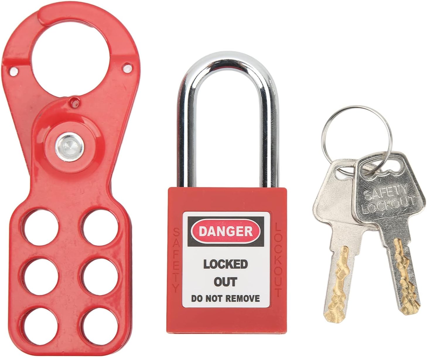 Safety Lockout Tagout Kit with Locks, Hasp Padlock, and Tamper-Proof Keys - Electrical Safety Padlocks Set (1.5in Shackle)