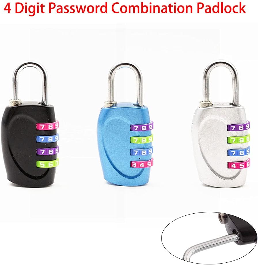 SagaSave 4-Digit Combination Padlock for Lockers, Luggage, Toolboxes - Gym & School Use