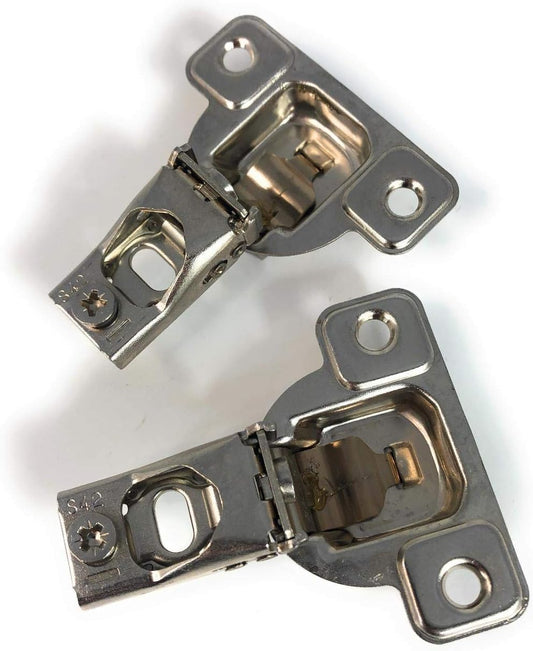 Salice E-Centra 106-degree Nickel-Plated Metal Overlay Hinge with 2 Cams for Face Frame (2-Pack)