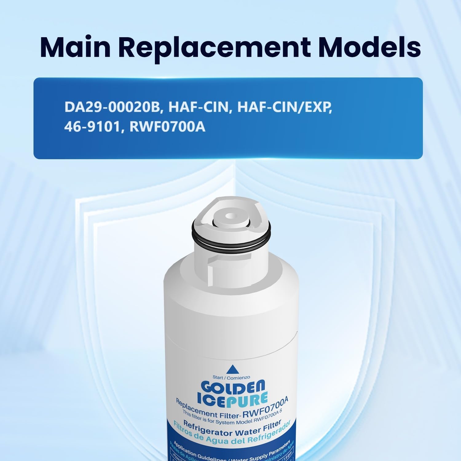 Samsung DA29-00020B Refrigerator Water Filter Replacement by GOLDEN ICEPURE - Compatible with HAF-CIN/EXP, RF263BEAESR, RF28HMEDBSR - 1PACK