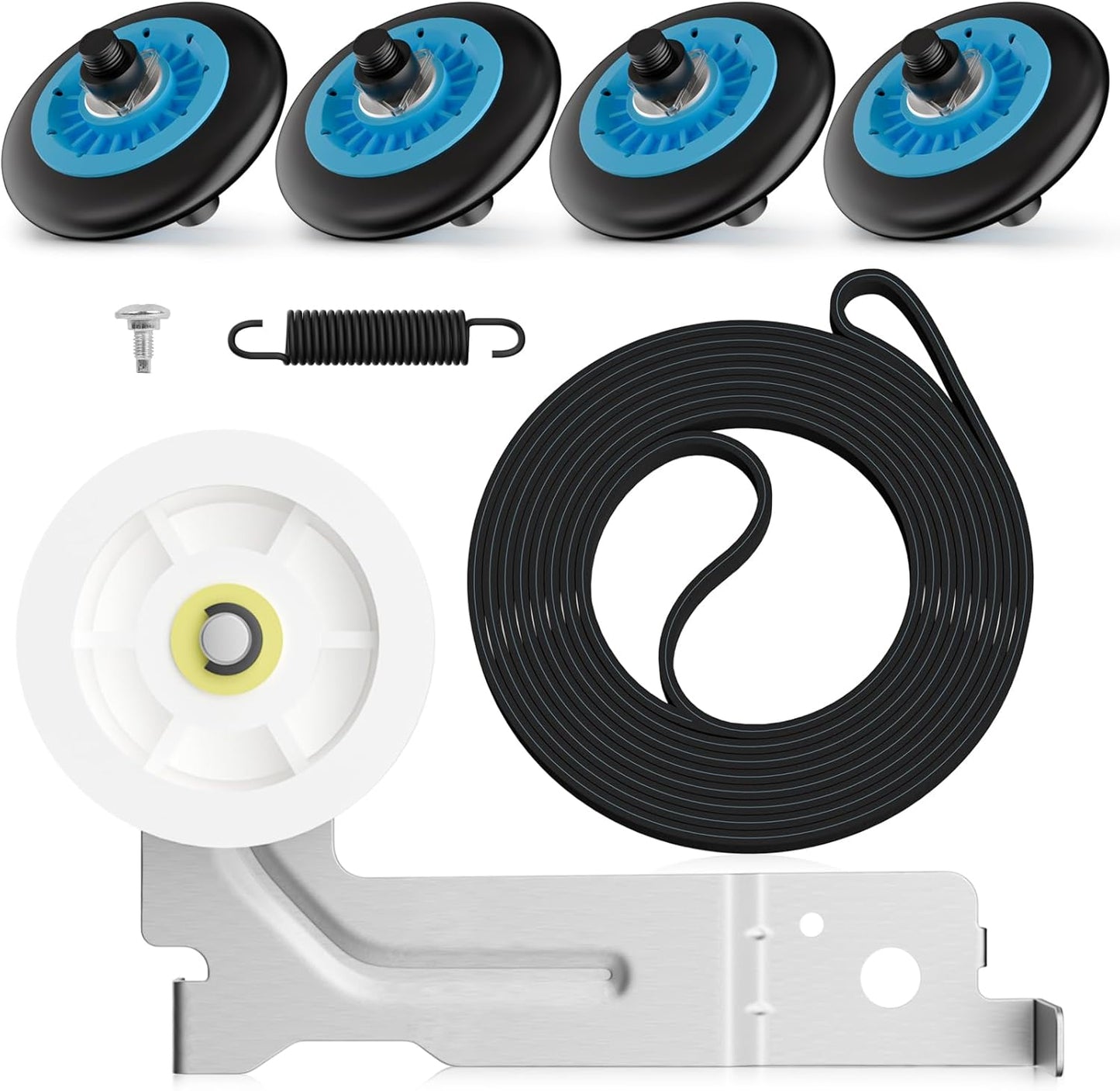 Samsung Dryer Repair Kit with DC97-16782A Roller, DC93-00634A Pulley, and 6602-001655 Belt - Compatible Replacement Parts for Dryer