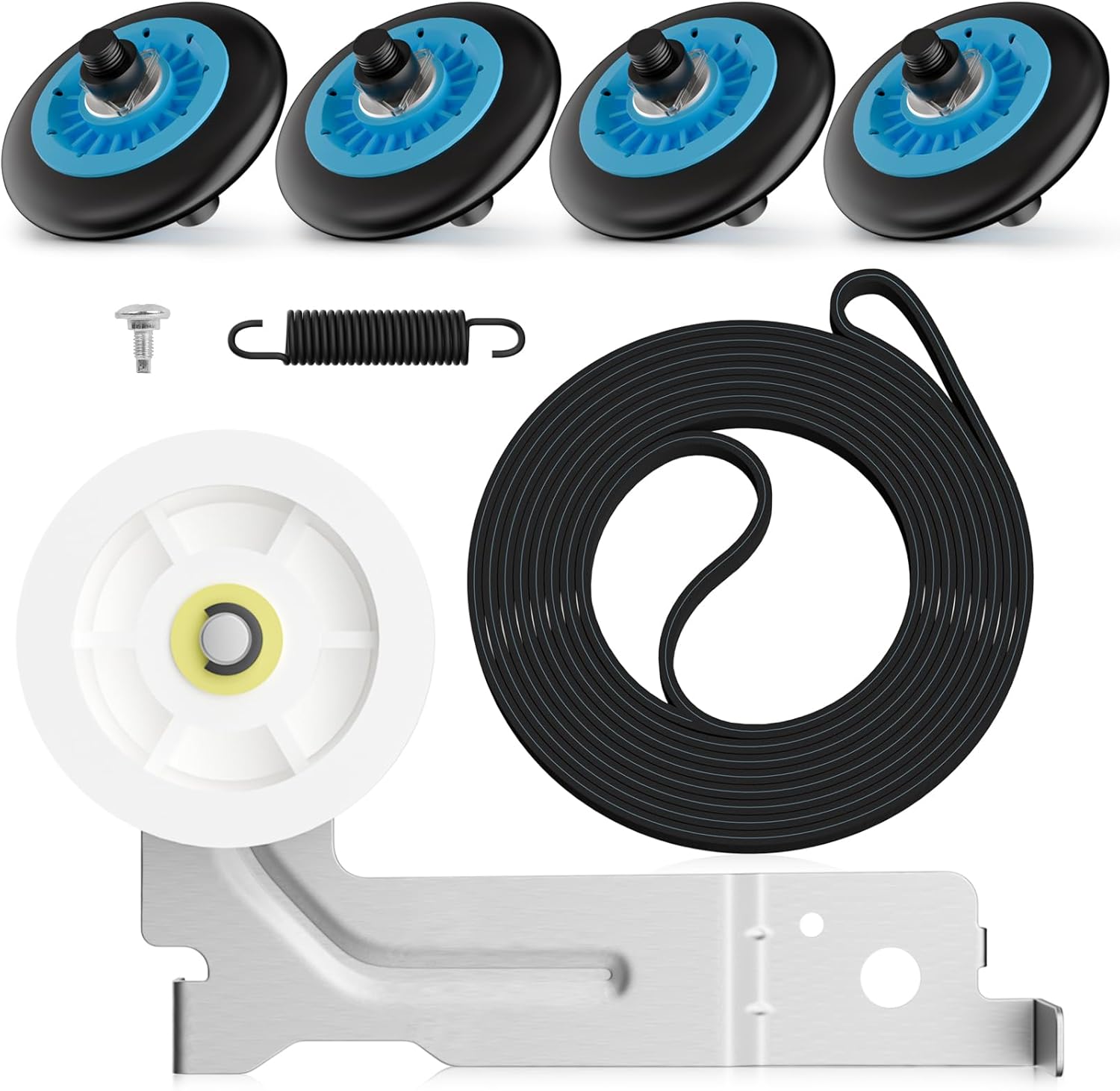 Samsung Dryer Repair Kit with DC97-16782A Roller, DC93-00634A Pulley, and 6602-001655 Belt - Compatible Replacement Parts for Dryer