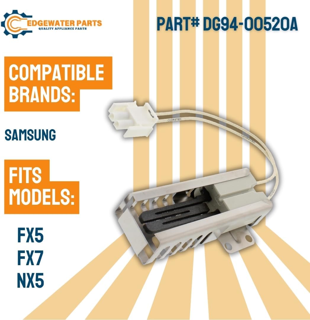 Samsung Range Igniter DG94-00520A Compatible with FX5 FX7 NX58 Models by Edgewater Parts