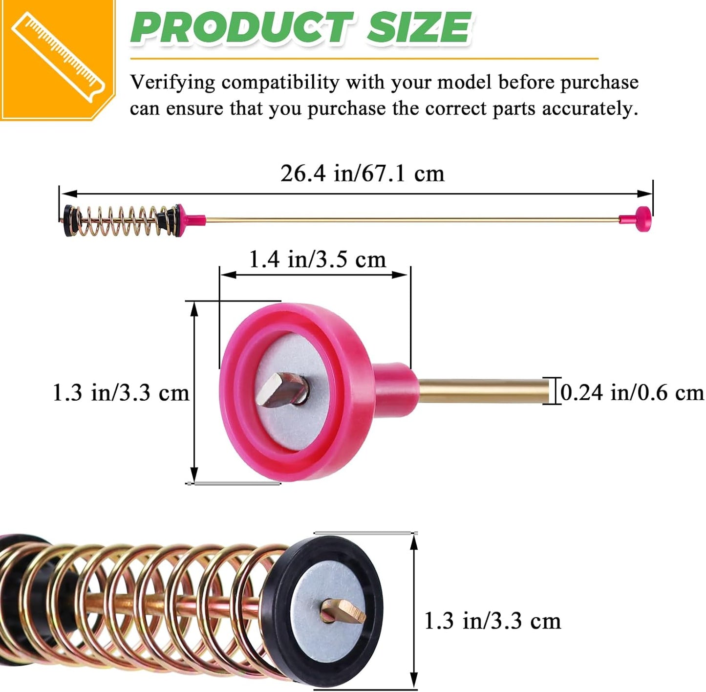 Samsung Techecook Washer Suspension Rods for WA50R5400AW WA50R5200AW WA50R5400AV WA50R5200AV WA45T3200AW - OEM DC97-16350U DC97-16350E DC97-16350D DC97-16350S DC97-16350C DC97-16350T