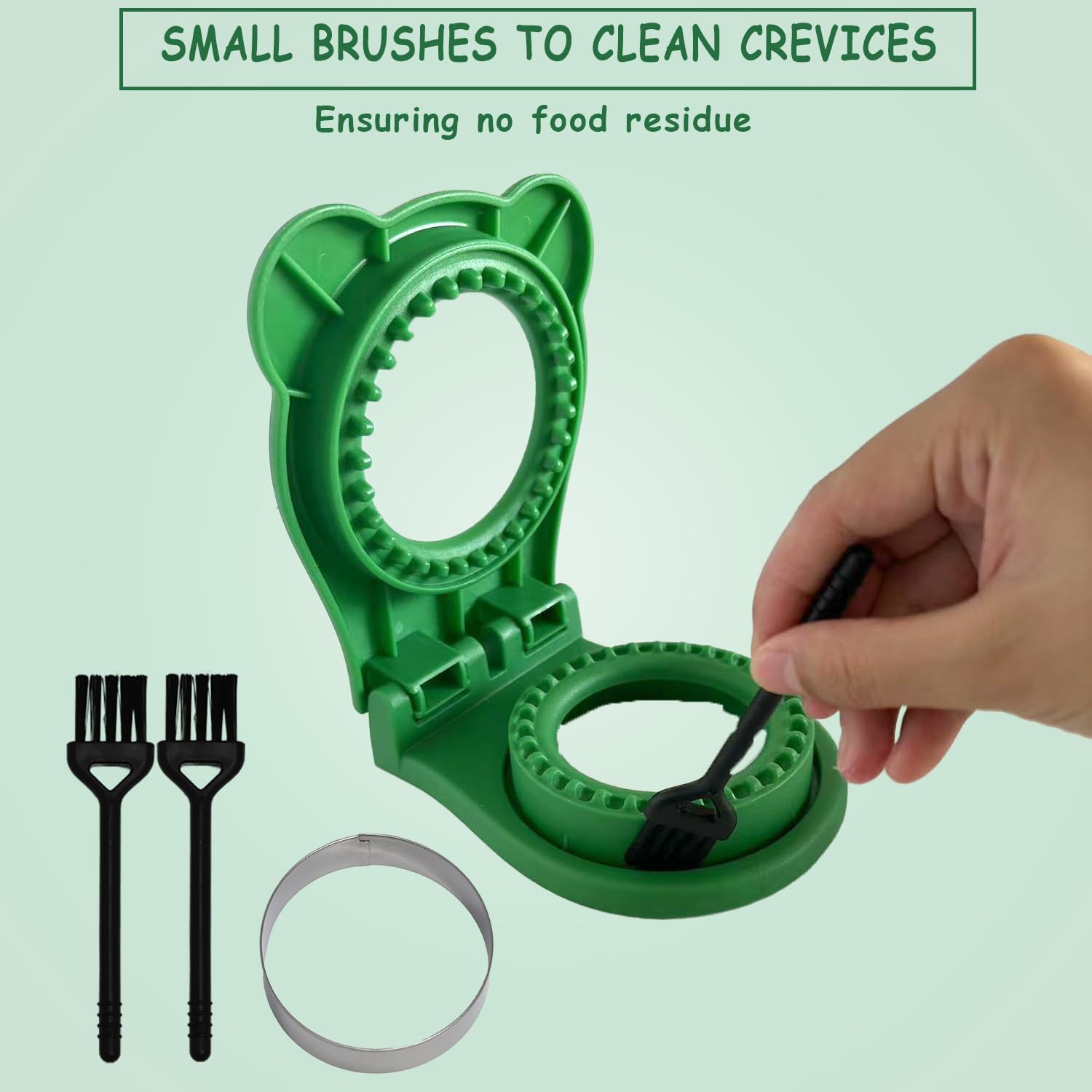 Sandwich Cutter Set for Kids Lunch Boxes - 2Pcs Square & Round Crustless Cutter with Brush and Sealer