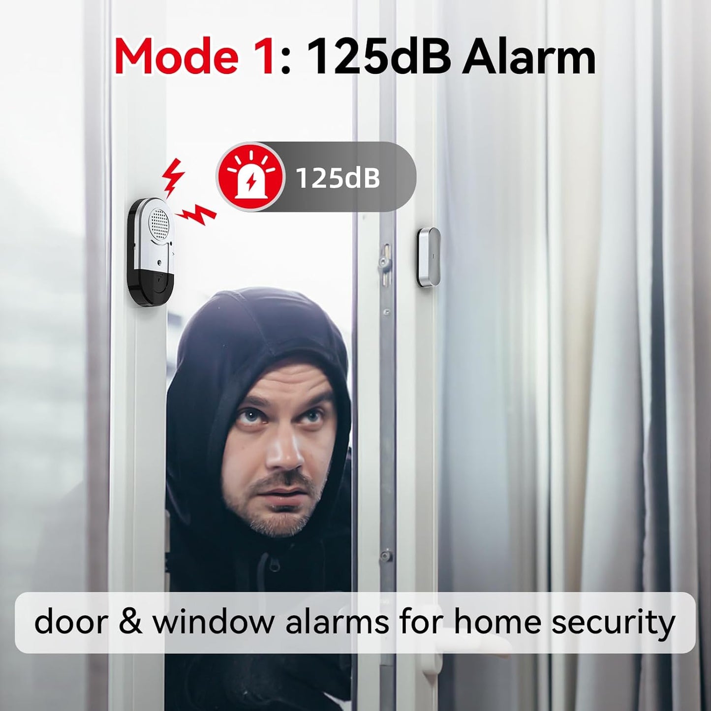 Sanjie Door Alarms: Window & Door Alarm Sensors for Home Security - Easy Install, Loud Alert, Long Battery Life - 8 Pack for Kids Safety, Pool, Garage, Dementia, Toddler, Travel Security