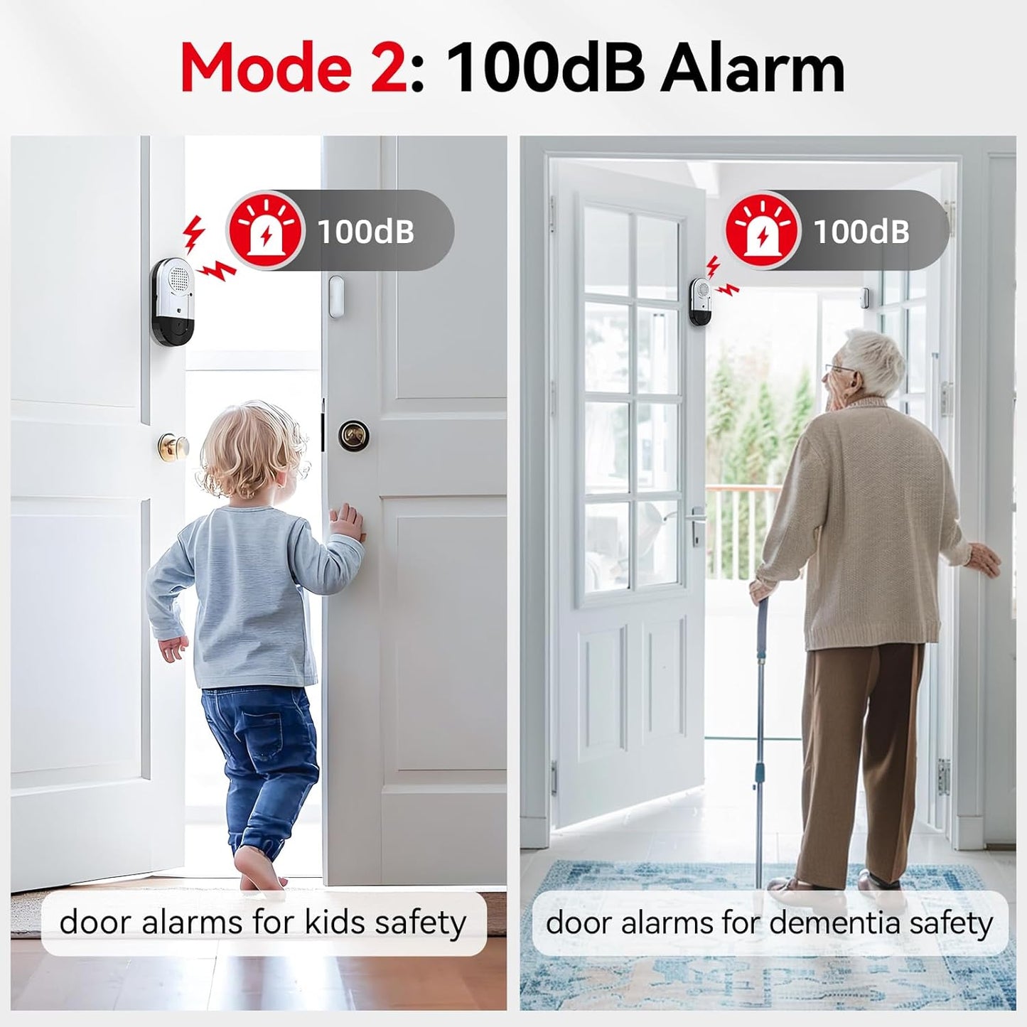Sanjie Door Alarms: Window & Door Alarm Sensors for Home Security - Easy Install, Loud Alert, Long Battery Life - 8 Pack for Kids Safety, Pool, Garage, Dementia, Toddler, Travel Security