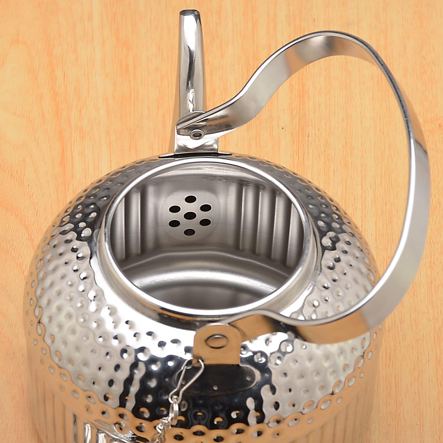 SANQIAHOME Antique Stainless Steel Teapot with Infuser - 1.2L (40Oz) Capacity - Silver Finish