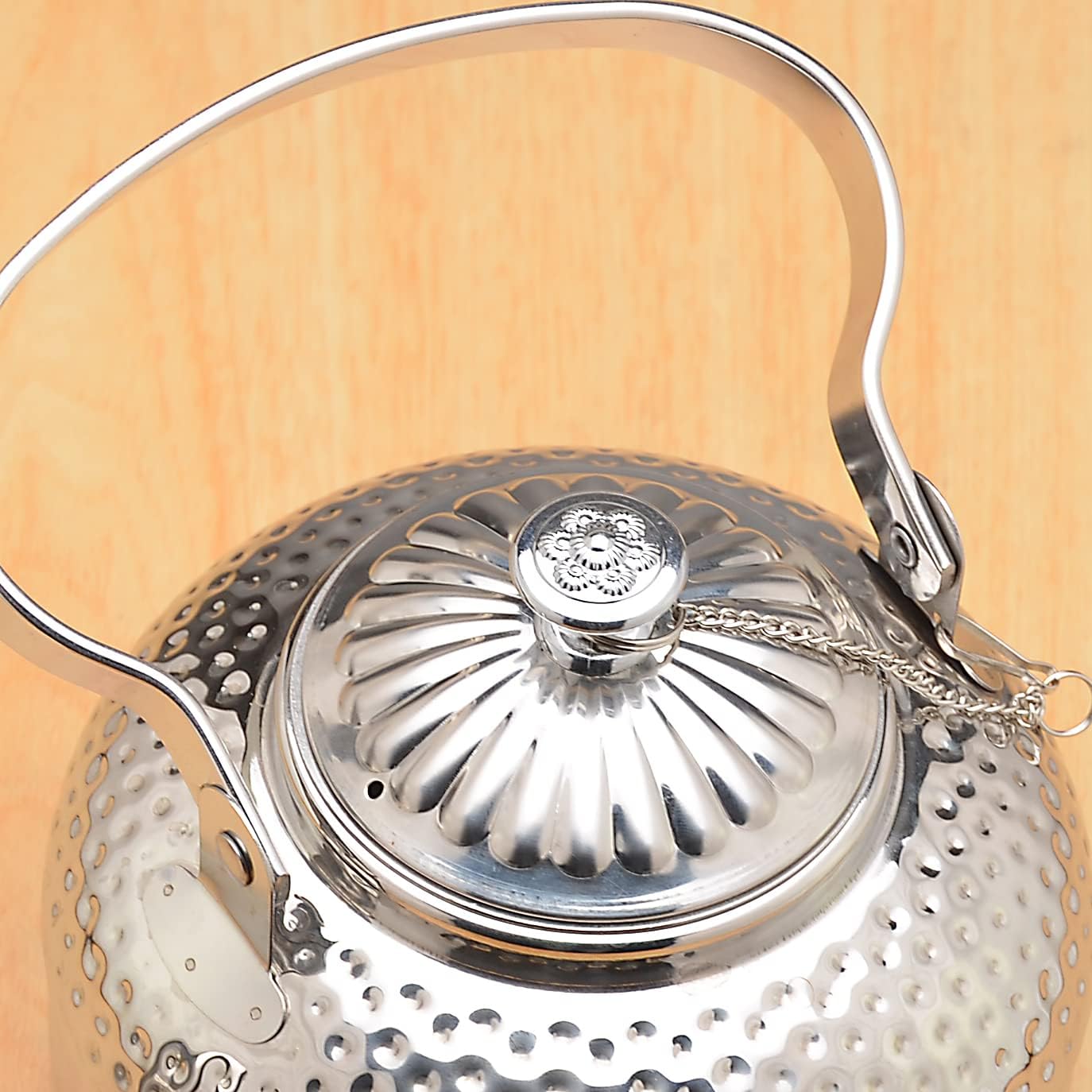 SANQIAHOME Antique Stainless Steel Teapot with Infuser - 1.2L (40Oz) Capacity - Silver Finish