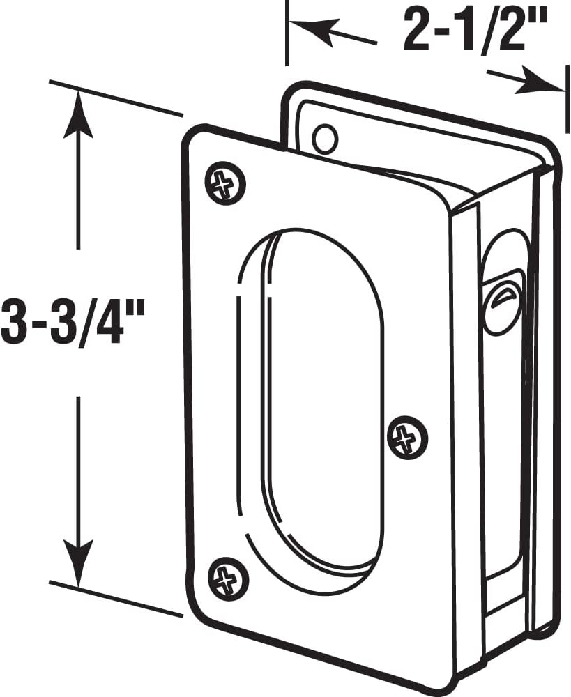 Satin Nickel Brass Closet Pocket Door Passage Pull for 1-3/8” x 1-3/4” Thick Doors - Prime-Line N 7363 (Single Pack)