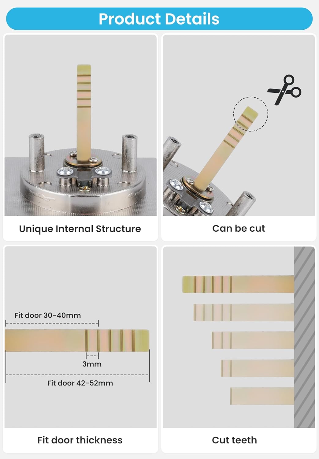 Satin Nickel Contemporary Privacy Square Pocket Door Lock - Silver Sliding Pocket Door Hardware (1 Pack) by Goldenwarm - WildKart