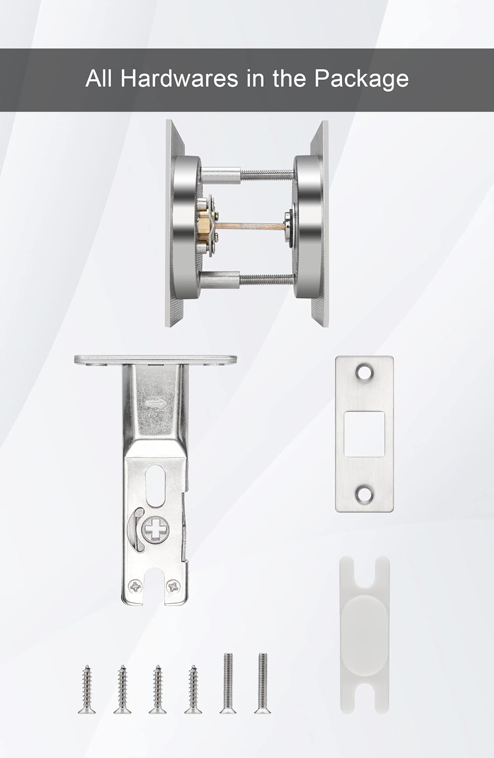 Satin Nickel Contemporary Privacy Square Pocket Door Lock - Silver Sliding Pocket Door Hardware (1 Pack) by Goldenwarm - WildKart