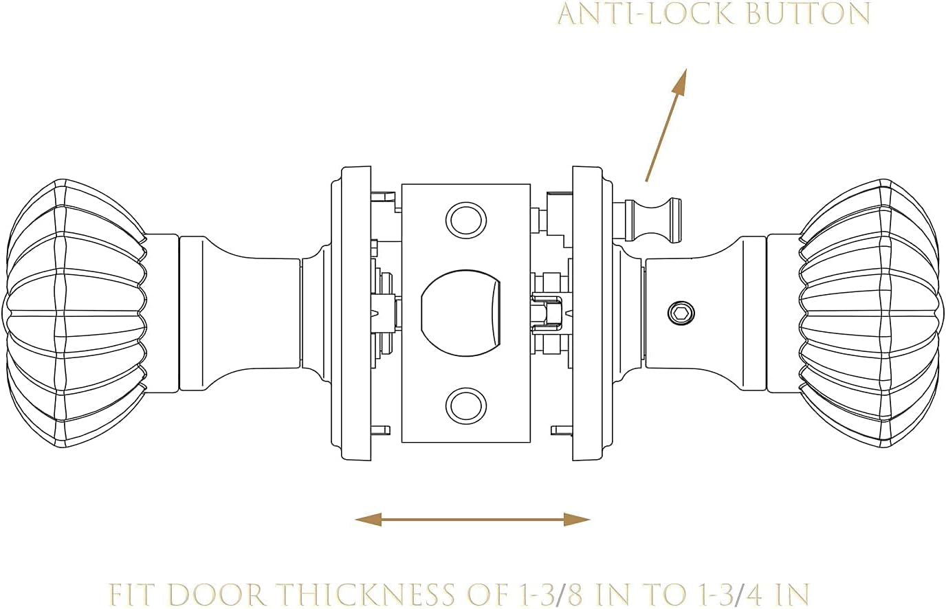 Satin Nickel Crystal Glass Door Knobs with Lock for Interior Doors