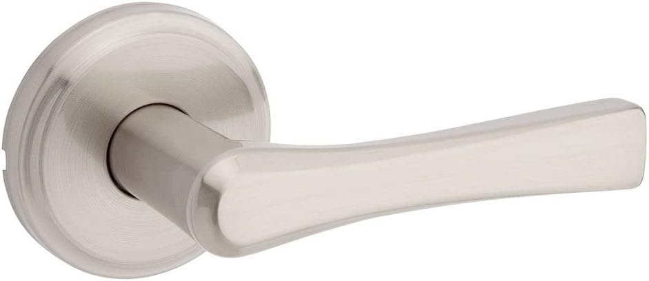 Satin Nickel Kwikset Katella Passage Door Handle Lever for Closet and Hallway Doors with Microban Protection