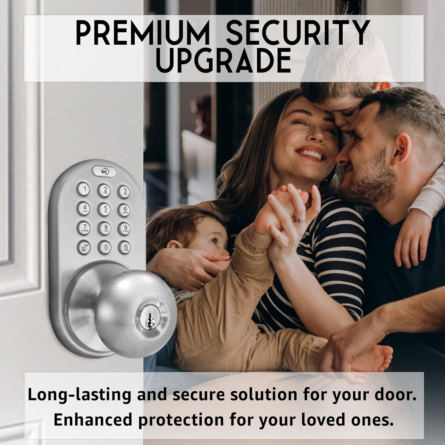 Satin Nickel MiLocks TKK-02SN Digital Door Knob Lock with Electronic Keypad - Keyless Security