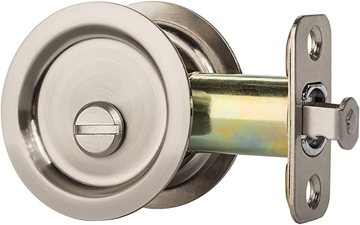 Satin Nickel Round Privacy Pocket Door Latch for Bed/Bath by Citiloc - WildKart