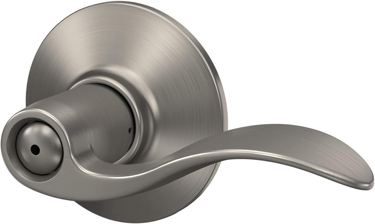 Satin Nickel Schlage F40 ACC 619 Accent Door Lever for Bed & Bath Privacy Lock - WildKart