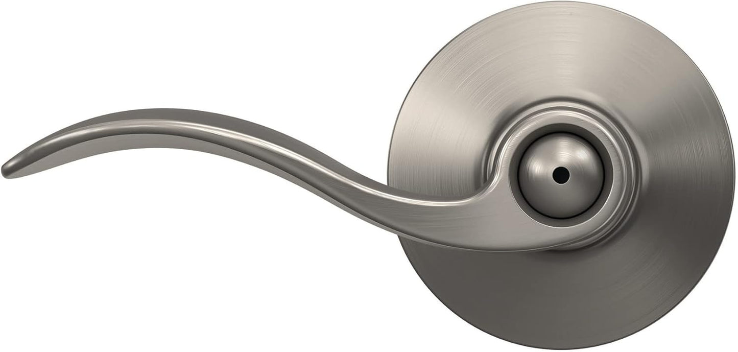 Satin Nickel Schlage F40 ACC 619 Accent Door Lever for Bed & Bath Privacy Lock - WildKart