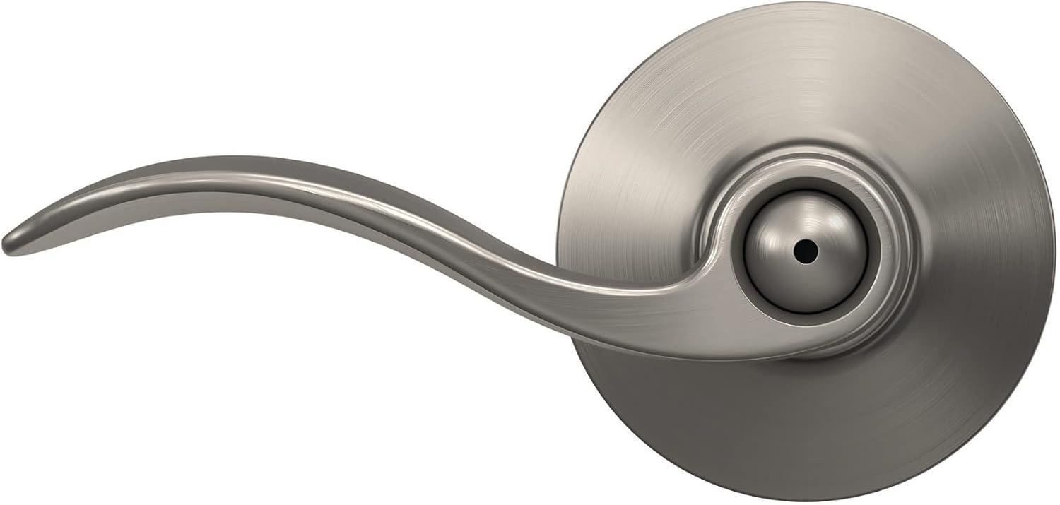 Satin Nickel Schlage F40 ACC 619 Accent Door Lever for Bed & Bath Privacy Lock - WildKart