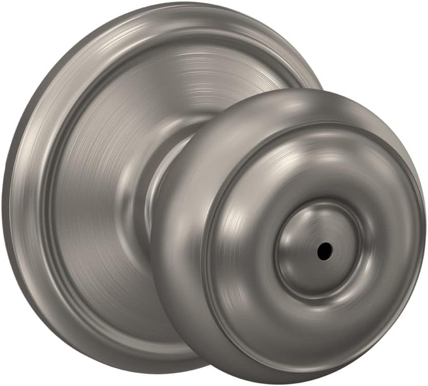 Satin Nickel Schlage F40 GEO 619 Georgian Bed & Bath Door Knob Privacy Lock