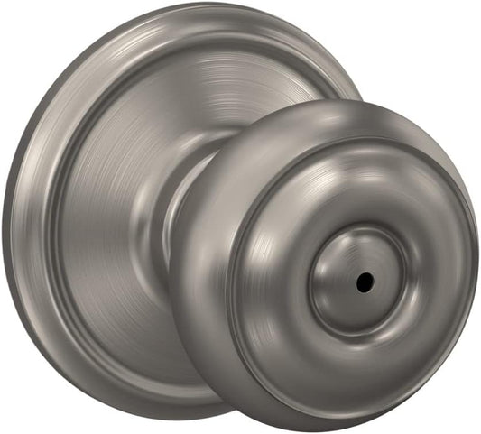 Satin Nickel Schlage F40 GEO 619 Georgian Bed & Bath Door Knob Privacy Lock