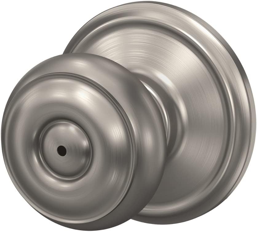 Satin Nickel Schlage F40 GEO 619 Georgian Bed & Bath Door Knob Privacy Lock