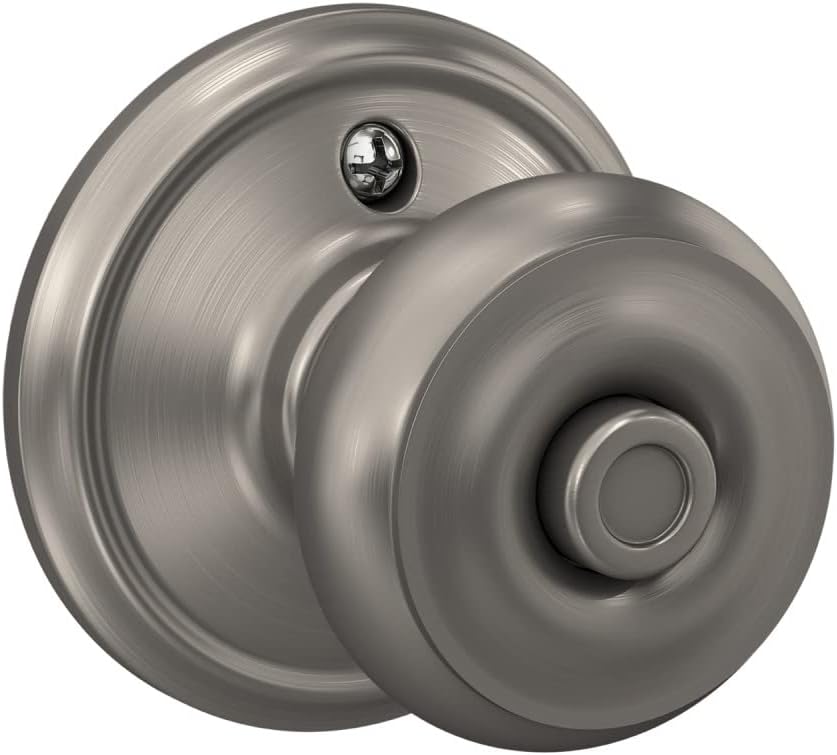 Satin Nickel Schlage F40 GEO 619 Georgian Bed & Bath Door Knob Privacy Lock
