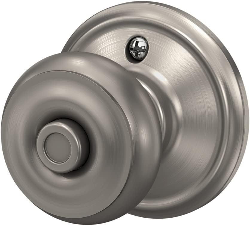 Satin Nickel Schlage F40 GEO 619 Georgian Bed & Bath Door Knob Privacy Lock