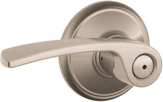 Satin Nickel Schlage Merano Door Lever F40 MER 619 for Bed & Bath Privacy Lock