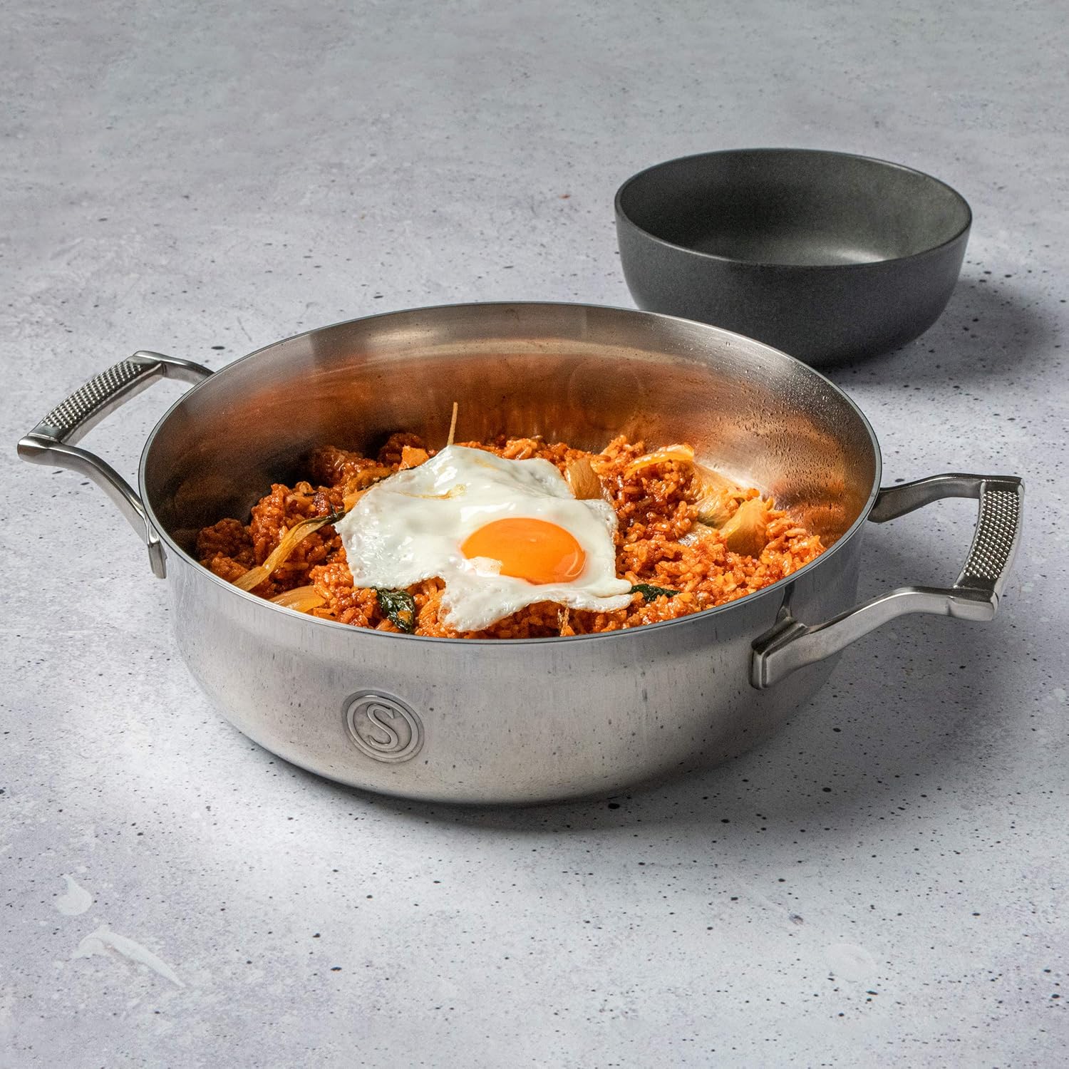 SAVEUR SELECTS Voyage Series Tri-ply Stainless Steel 3-Quart Sauteuse with Lid - Induction-ready & Dishwasher Safe