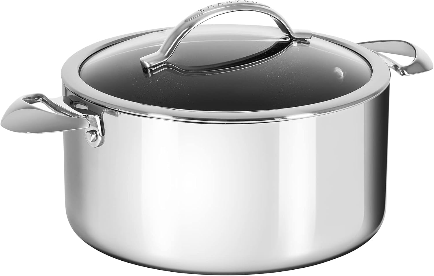 Scanpan HaptIQ 7.5qt Dutch Oven with Nonstick Interior and Mirror Polished Stainless Exterior - Induction Ready