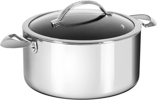 Scanpan HaptIQ 7.5qt Dutch Oven with Nonstick Interior and Mirror Polished Stainless Exterior - Induction Ready