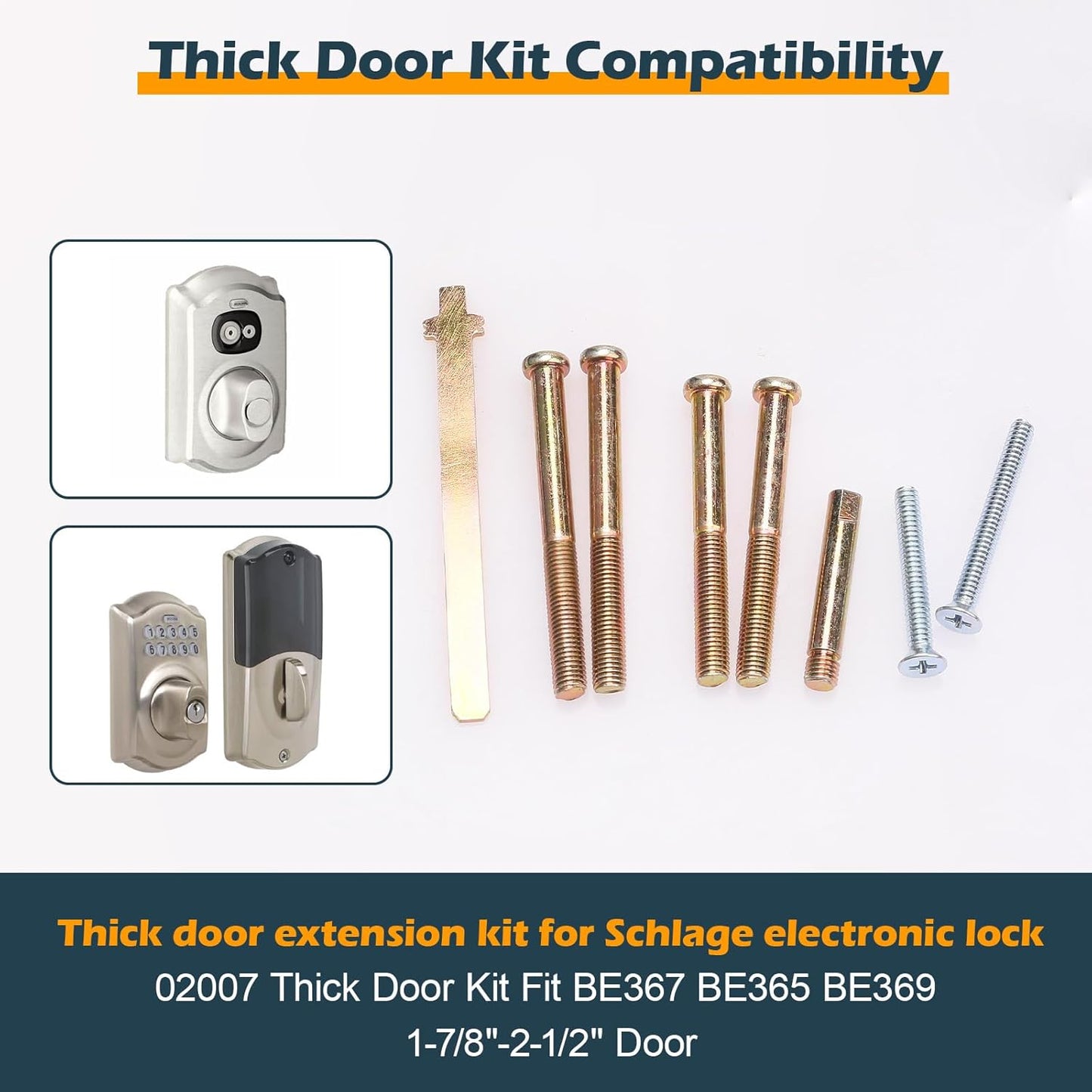 Schlage Electronic Keypad Lock Thick Door Kit Replacement Parts BE365