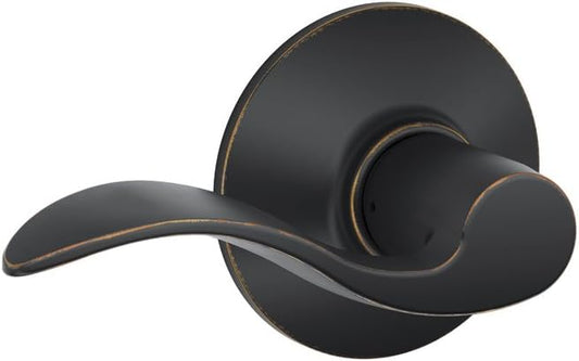 Schlage F10 ACC 716 Accent Door Lever, Hall & Closet Passage Lock, Aged Bronze