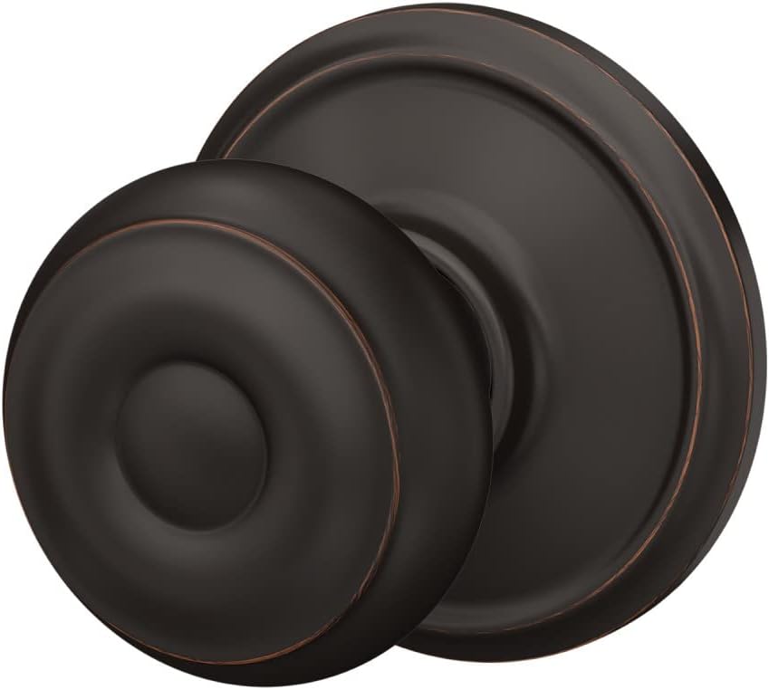 Schlage F40 V GEO 716 Georgian Bed & Bath Privacy Door Knob Lock in Aged Bronze