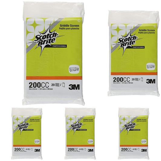 Scotch-Brite 200CC Griddle Screen, 5-Pack, Brown - 3M MCO200CC 7100032941