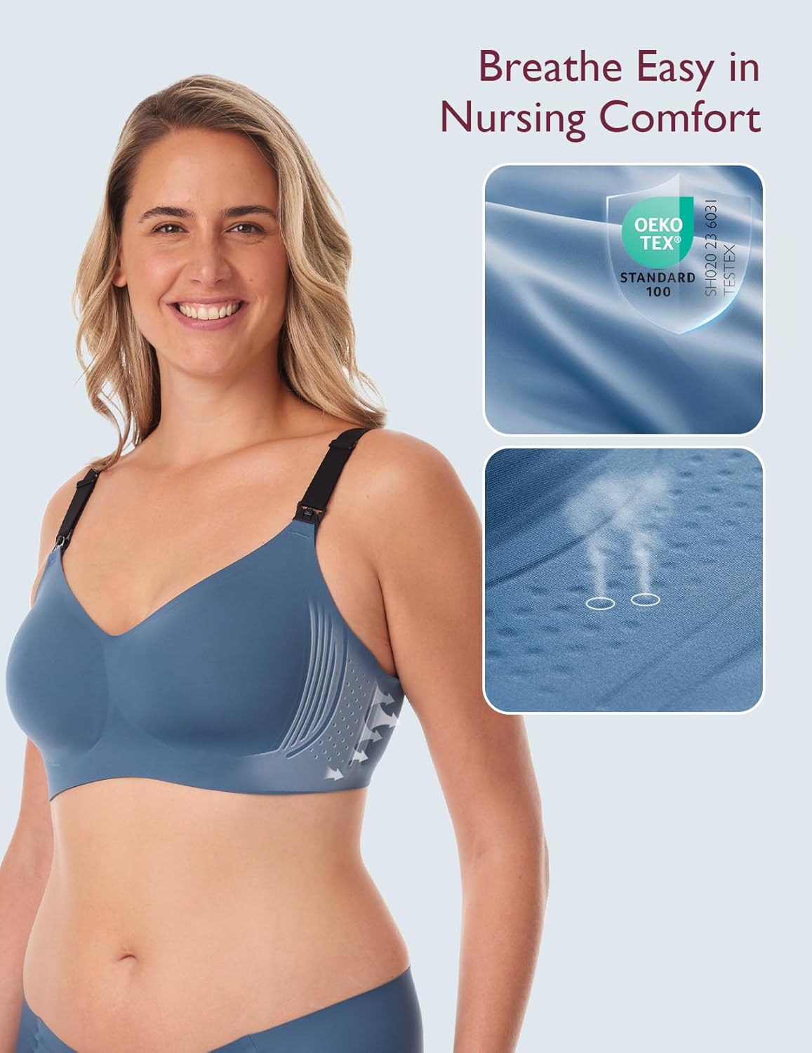 Seamless Momcozy Nursing Bra with Jelly Strip Lift Support for Breastfeeding and Pregnancy