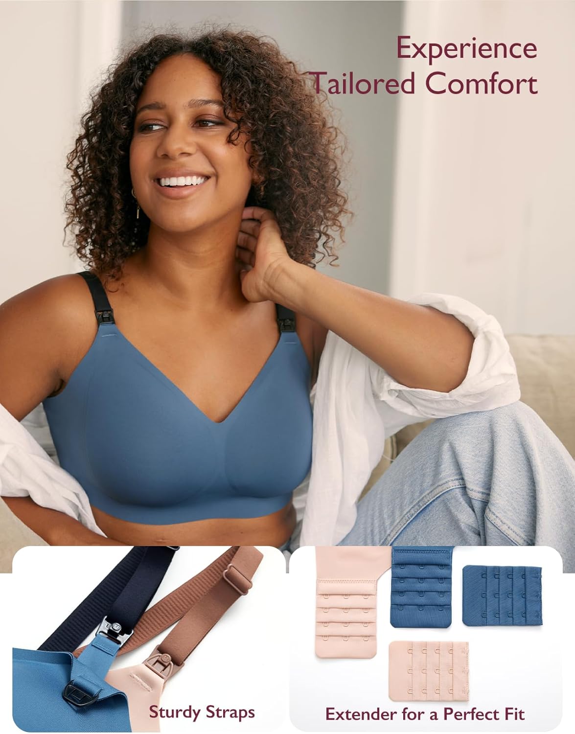 Seamless Momcozy Nursing Bra with Jelly Strip Lift Support for Breastfeeding and Pregnancy