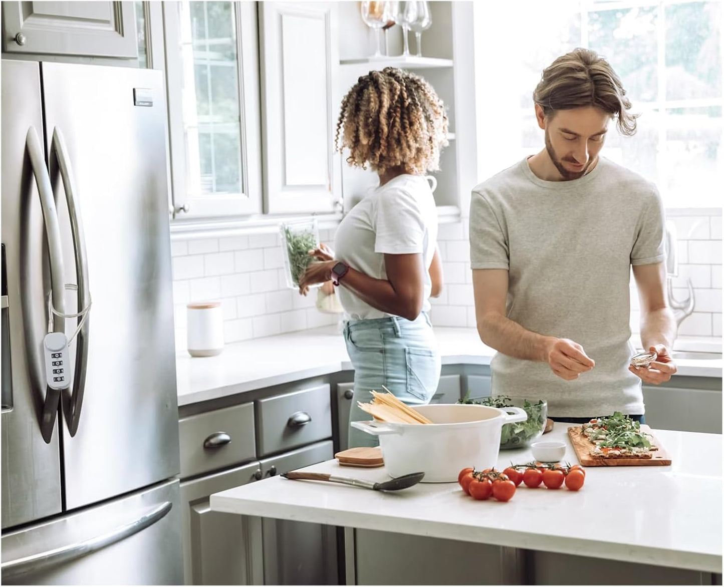 Secure Your Belongings with 2 Combination Locks: Short Cable for Lockers, Fences, Toolboxes & Long Cable for Luggage, Gates, Bikes - Beige & Red