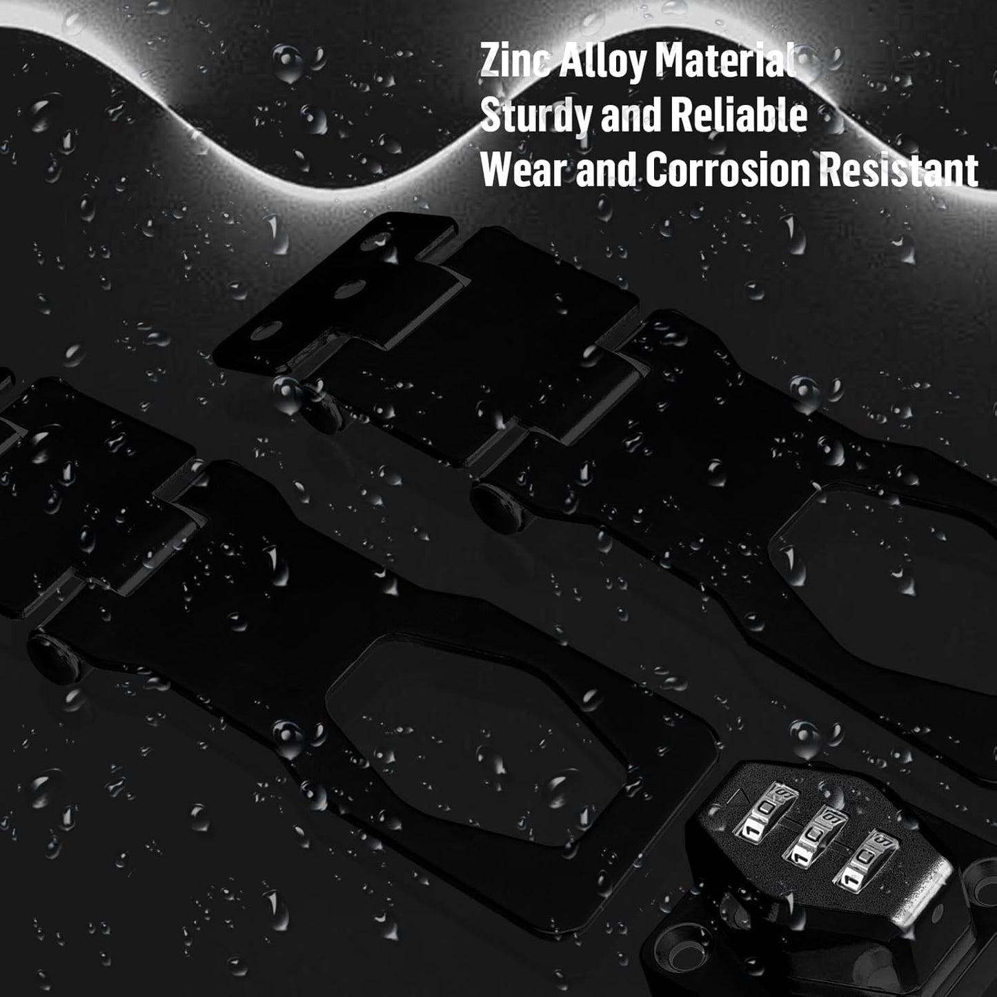 Secure Your Cabinets and Doors with Funnytek Double Hinge Cabinet Password Hasp Lock - 3 Digit Sliding Lockable Rotary Door Lock (Black)