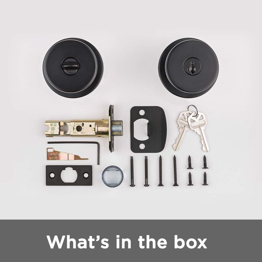 Secure your front entrance and bedroom with the Kwikset Pismo Entry Door Knob in Matte Black, featuring a pick-resistant SmartKey rekey security system and Microban protection.