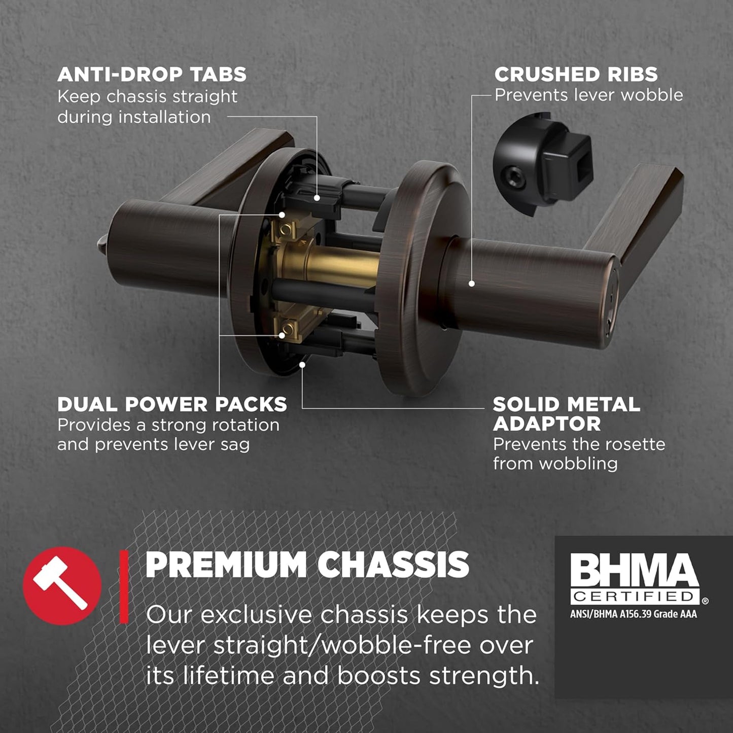 Secure your front entrance and bedrooms with the Kwikset Trafford Entry Door Handle in Venetian Bronze, featuring a pick-resistant SmartKey lock and Microban technology.