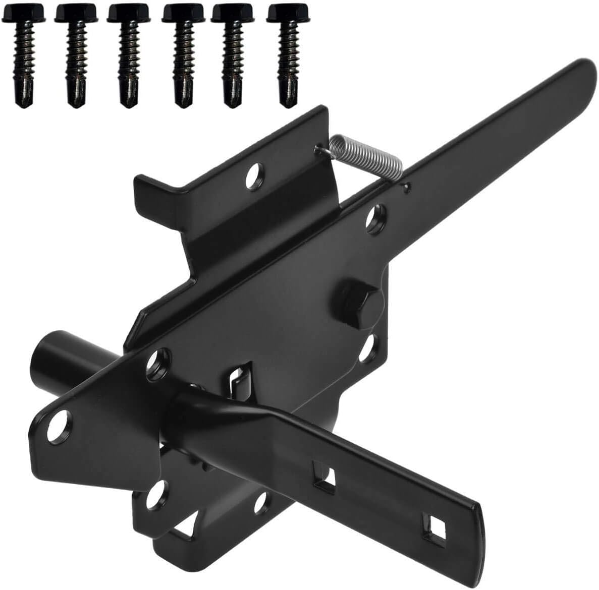 Secure Your Pool and Yard with Aiwaiufu Post Mount Gate Latch - Black Finish | Ideal Replacement for Pool, Fence, Vinyl, and Wood Gate Latches
