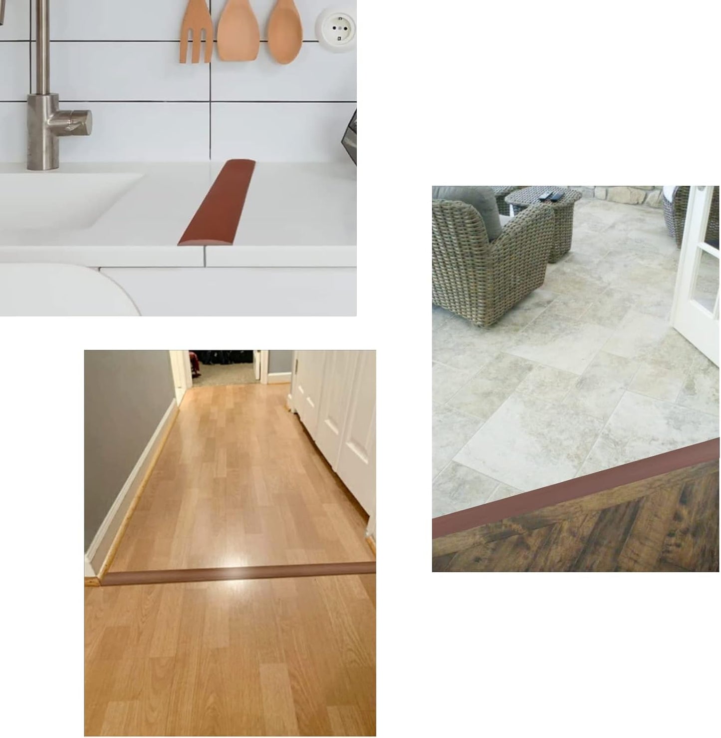 Self Adhesive Floor Transition Strip for Laminate & Vinyl Floors - Floor Edge Trim and Gap Covering Joining Strip