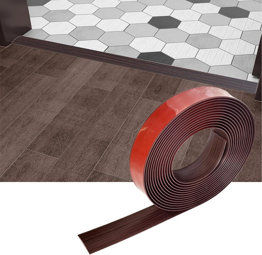 Self-Adhesive Floor Transition Strip for Vinyl, Laminate, and Gap Covering