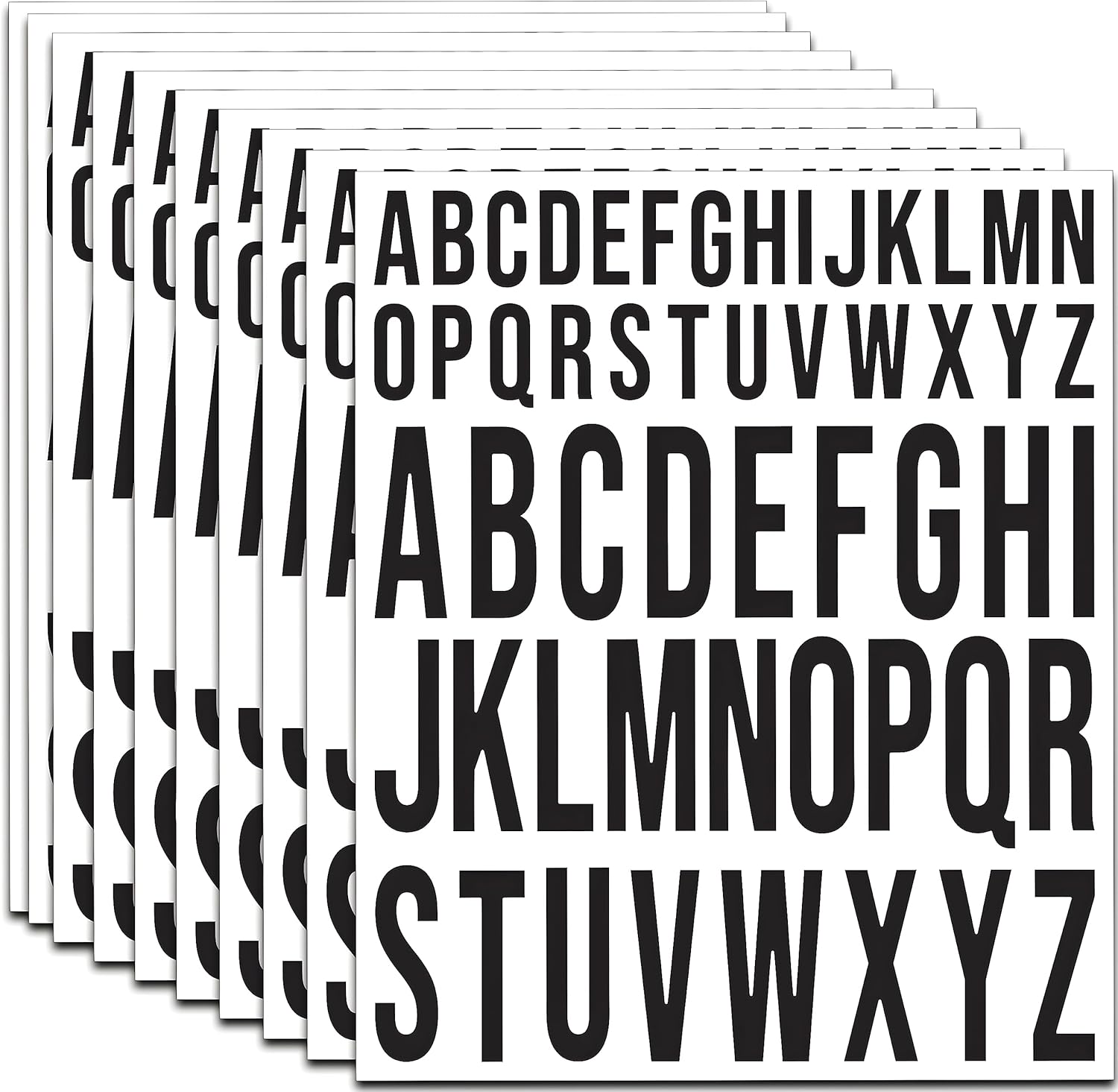 Self Adhesive Letter Stickers Set - 10 Sheets of 2 Inch+1 Inch Vinyl Capital Alphabet Letters for Crafts, Signs, Windows, Cars