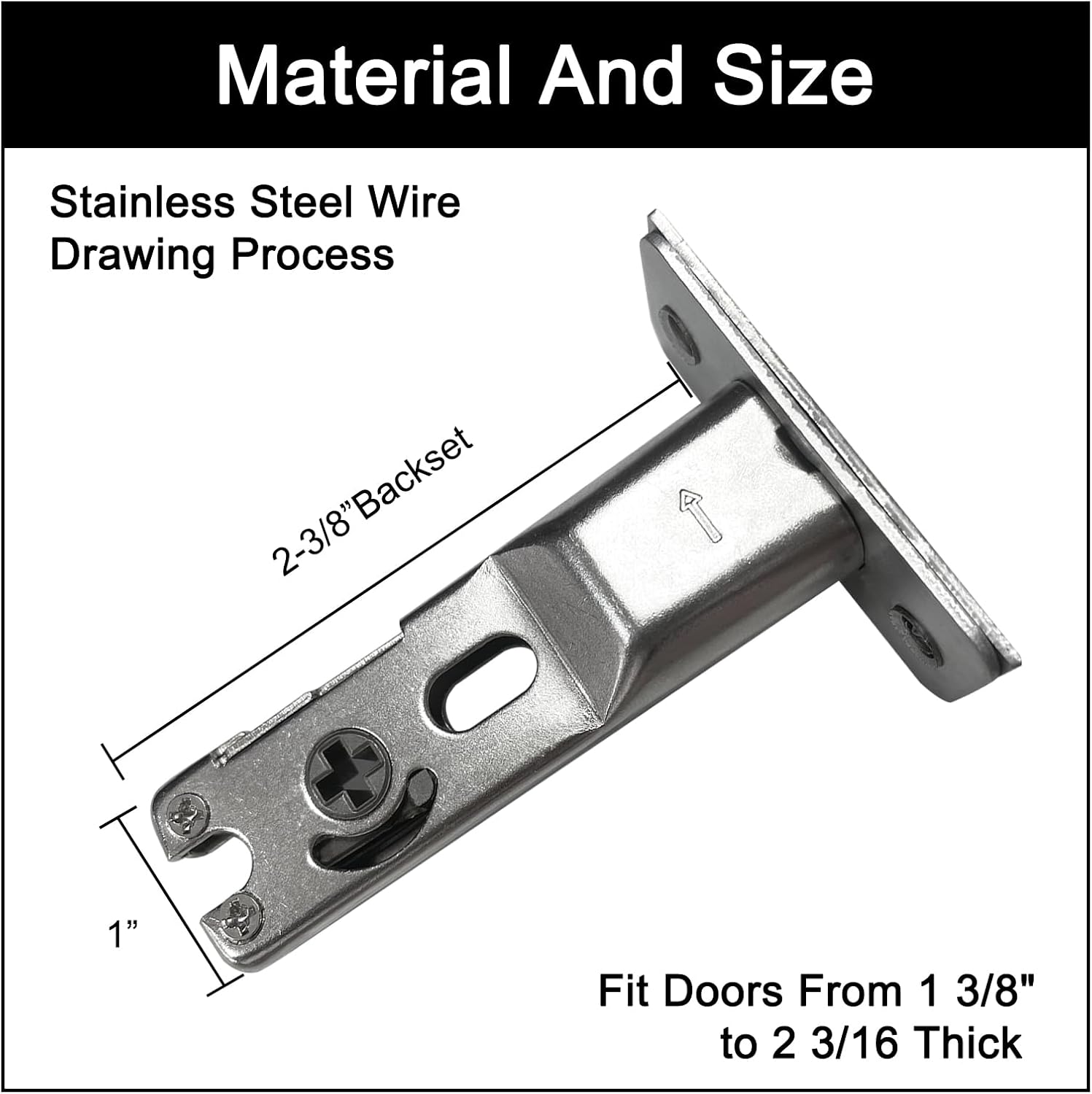 Senharvest Privacy Pocket Door Lock with Key - Invisible Hardware for Bathroom Bedroom Doors - 2 Sided, 2 3/8" Backset - Fits 1 3/8” to 2 3/16” Thick Doors - Silver - WildKart