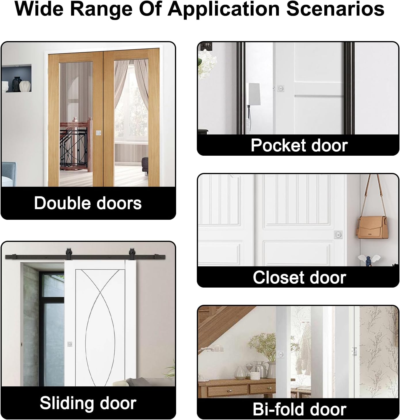 Senharvest Privacy Pocket Door Lock with Key - Invisible Hardware for Bathroom Bedroom Doors - 2 Sided, 2 3/8" Backset - Fits 1 3/8” to 2 3/16” Thick Doors - Silver - WildKart
