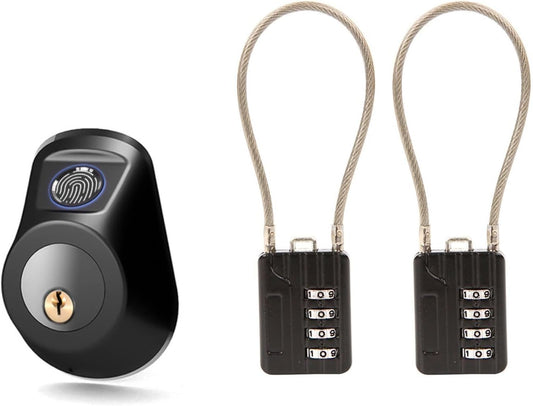 SEPOX® Keyless Smart Lock Set with Front Door Lock and 2 Long Cable Padlocks